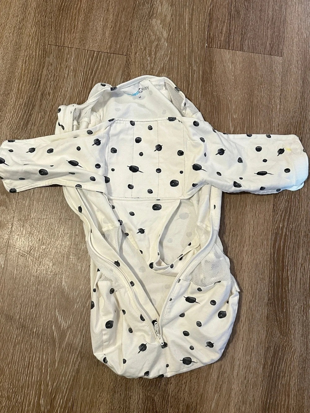 White & Navy Planet Dot Sleep Sack - Unbranded